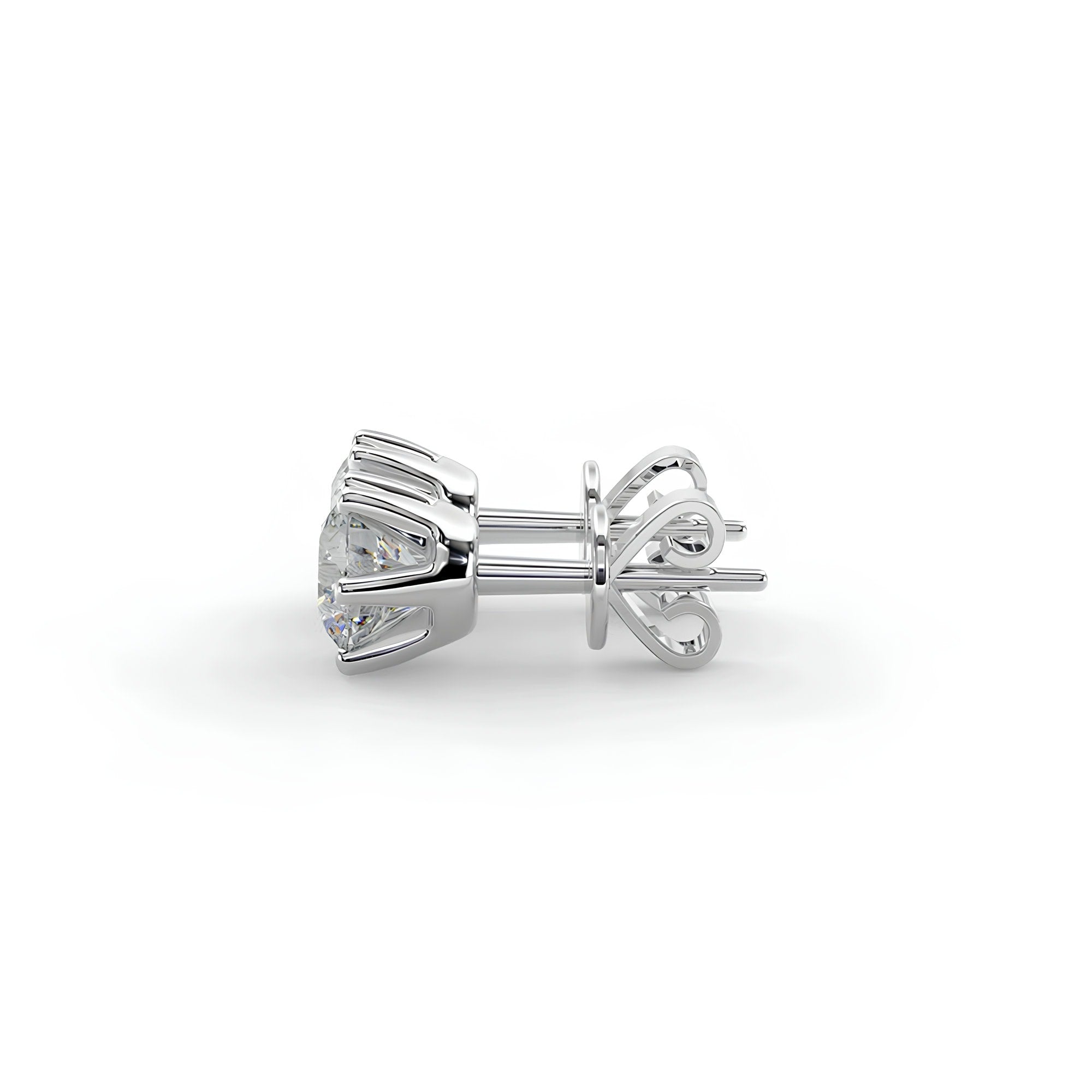Dazzling EF VS/SI Lab-Grown Diamond Stud Earrings Sparkling 6-Prong Round Cut Design in 14K Gold